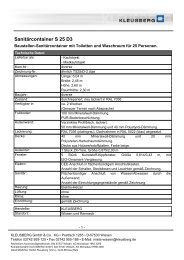 Sanitärcontainer S 25 D3 - Kleusberg GmbH & Co. KG