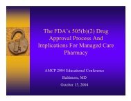 The FDA's 505(b)(2) Drug Approval Process And Implications For ...