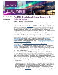 The CFPB Signals Revolutionary Changes to the ... - K&L Gates