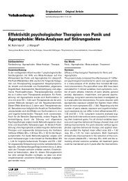 Effektivität psychologischer Therapien von Panik und Agoraphobie ...