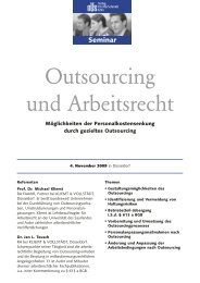Outsourcing und Arbeitsrecht - Kliemt & VollstÃ¤dt