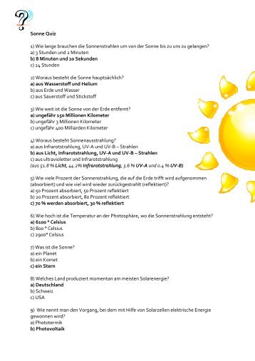 Sonne Quiz - Scout.ch