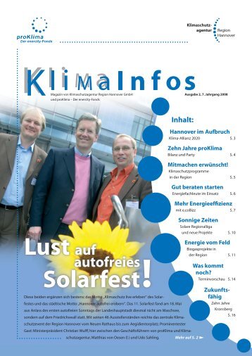 Lust auf Solarfest - Klimaschutzportal der Region Hannover