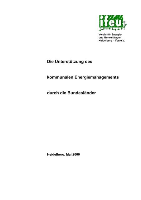 Die UnterstÃ¼tzung des kommunalen Energiemanagements durch ...