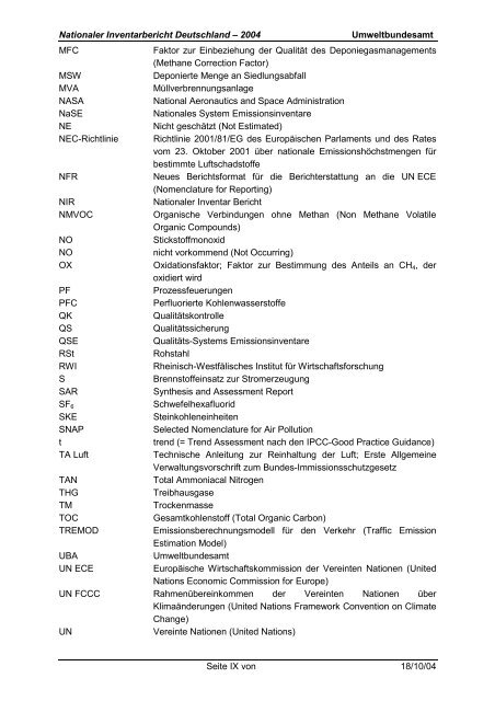 Deutsches Treibhausgasinventar 1990 - 2002 - Umweltbundesamt