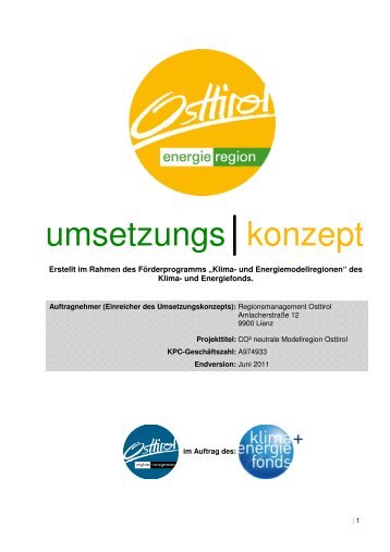 Umsetzungskonzept - Ãbersichtskarte der Klima- und Energie ...