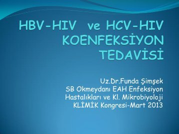 HBV-HIV ve HCV-HIV KOENFEKSÄ°YON TEDAVÄ°SÄ° - Klimik