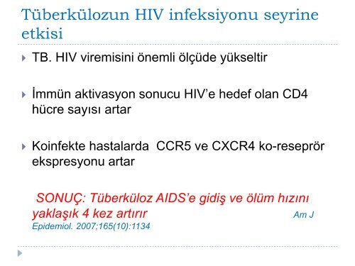 HIV ve TÃBERKÃLOZ - Klimik