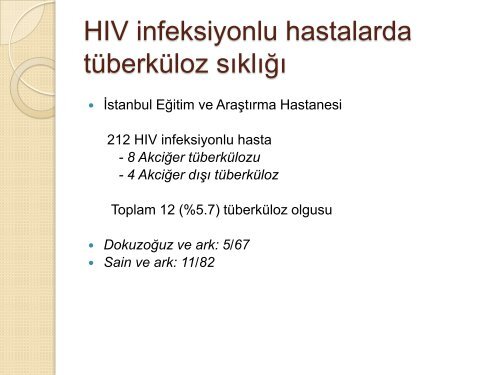 HIV ve TÃBERKÃLOZ - Klimik