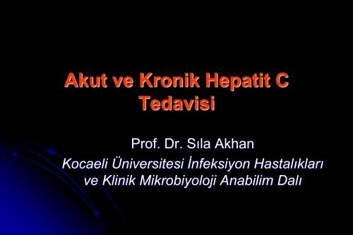 Akut ve Kronik Hepatit C Tedavisi - Klimik