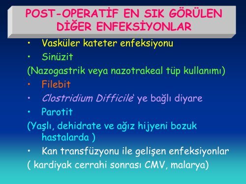 POSTOPERATÄ°F ATEÅ VE ENFEKSÄ°YONLAR Prof. Dr ... - Klimik