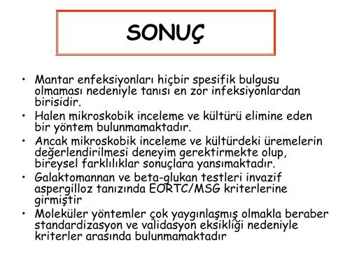 Fungal Enfeksiyonlar: BiyobelirteÃ§ler ve TanÄ±daki RolÃ¼ - Klimik