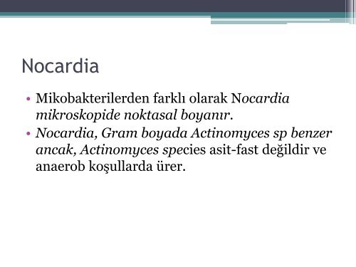 Nocardia spp - Klimik