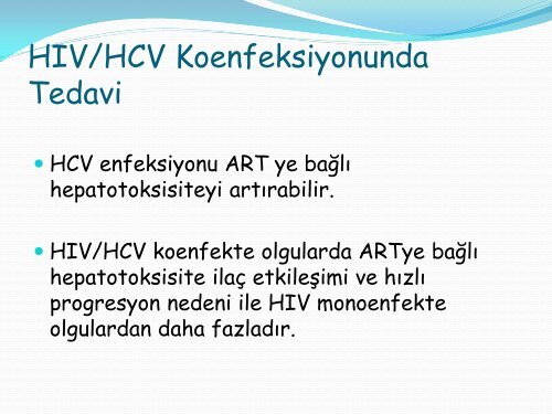 HBV-HIV ve HCV-HIV KOENFEKSÄ°YON TEDAVÄ°SÄ° - Klimik