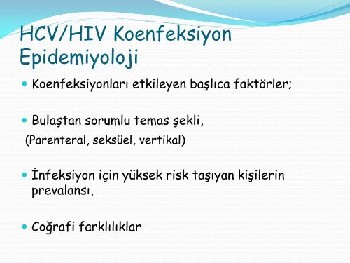 HBV-HIV ve HCV-HIV KOENFEKSÄ°YON TEDAVÄ°SÄ° - Klimik