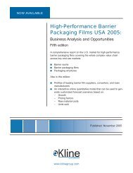 High-Performance Barrier Packaging Films USA ... - Kline & Company