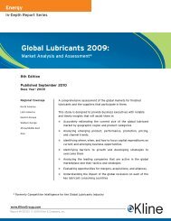 Global Lubricants 2009: - Kline & Company