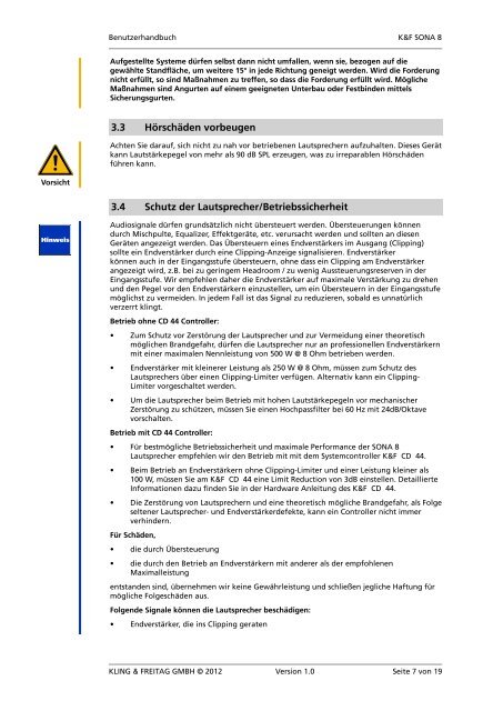 Bedienungsanleitung - Kling & Freitag