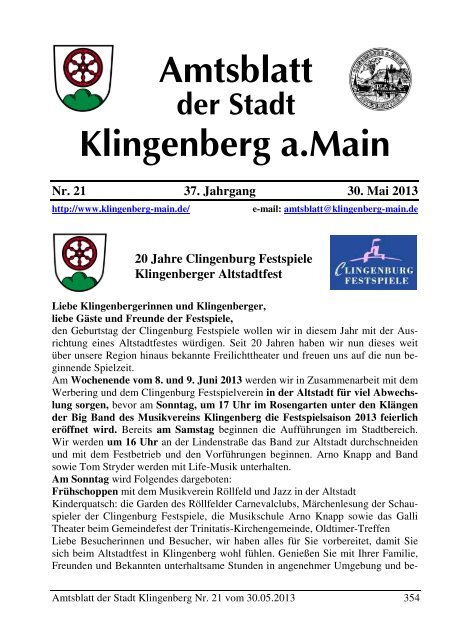 Amtsblatt Nr. 21 - Klingenberg am Main