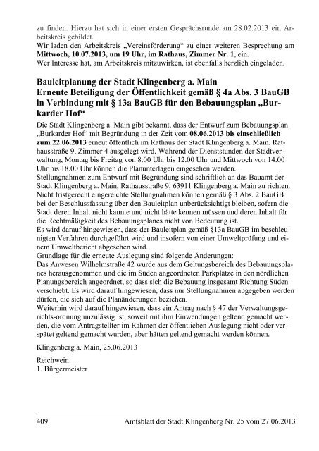 Amtsblatt Nr. 25 - Klingenberg am Main