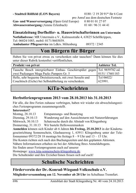 Amtsblatt Nr. 40 - Klingenberg am Main