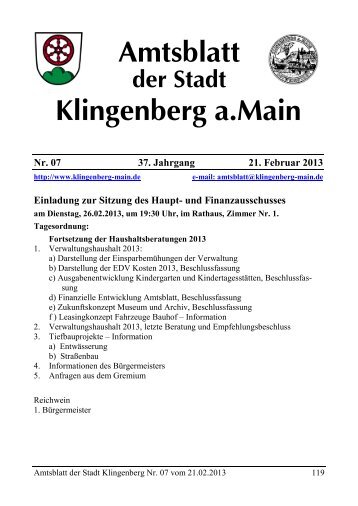 Amtsblatt Nr. 7 - Klingenberg am Main