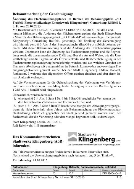 Amtsblatt Nr. 41 - Klingenberg am Main