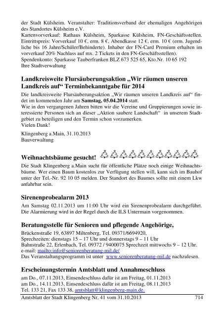 Amtsblatt Nr. 41 - Klingenberg am Main