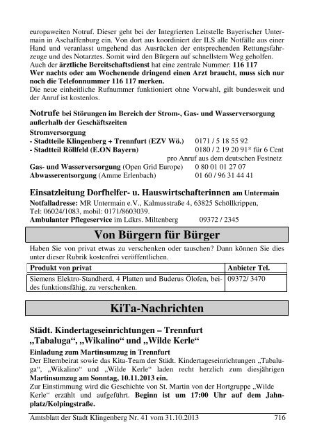 Amtsblatt Nr. 41 - Klingenberg am Main