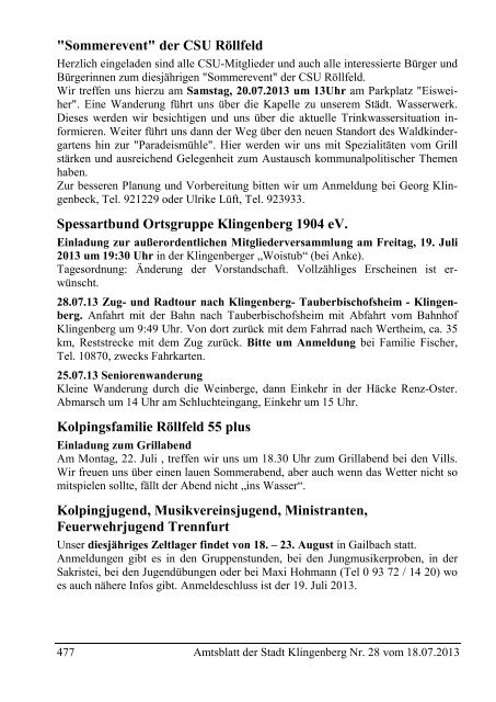 Amtsblatt Nr. 28 - Klingenberg am Main