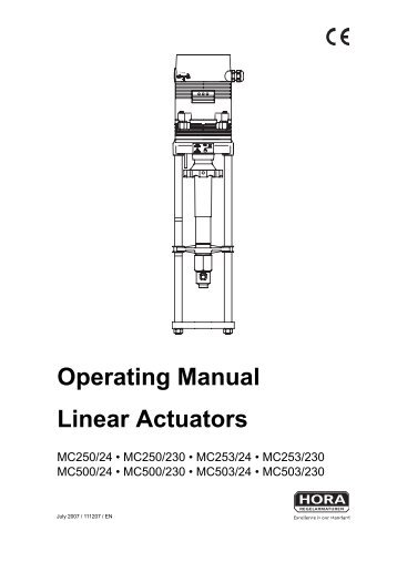 Operating Manual Linear Actuators - Klinger Danmark A/S