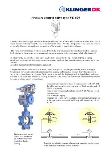 Pressure control valve type VE-529