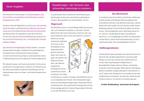 Informationsflyer zum Thema "Essstörungen" - LVR-Klinik Bedburg ...