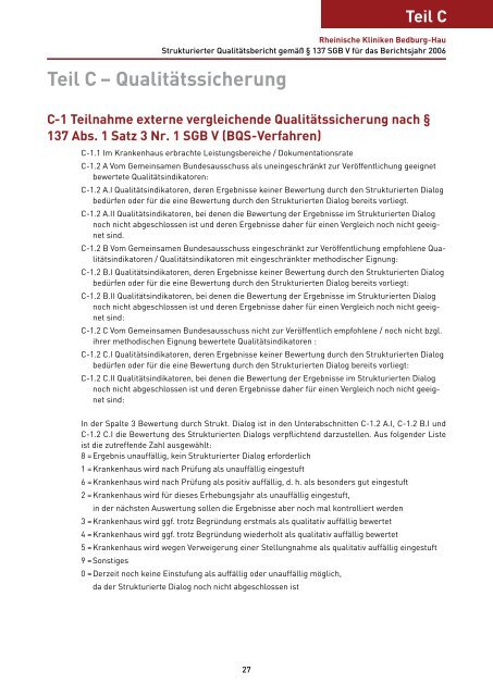 Qualitätsbericht 2006 - LVR-Klinik Bedburg-Hau ...