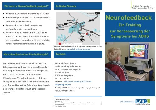 Flyer Neurofeedback - LVR-Klinik Bedburg-Hau