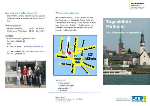 Flyer der Tagesklinik Mülheim - LVR-Klinik Köln