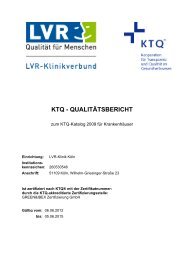 KTQ - QUALITÄTSBERICHT - LVR-Klinik Köln