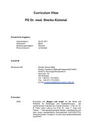 Curriculum Vitae PD Dr. med. Sherko Kümmel - Kliniken Essen-Mitte