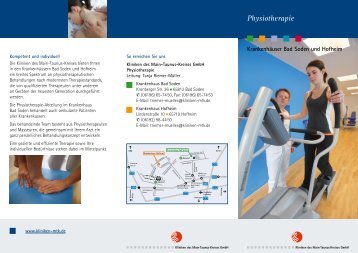 Patienten-Flyer Physiotherapie - Kliniken des MTK