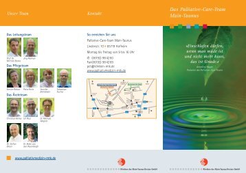 Das Palliative-Care-Team Main-Taunus - Kliniken des MTK