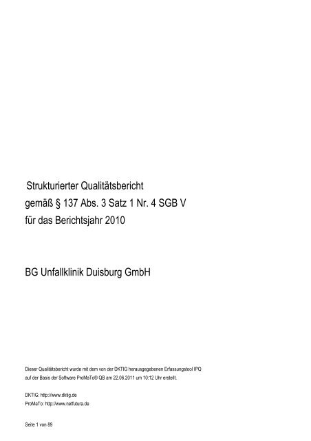 Strukturierter QualitÃ¤tsbericht gemÃ¤Ã Â§ 137 Abs. 3 Satz 1 Nr. 4 SGB ...