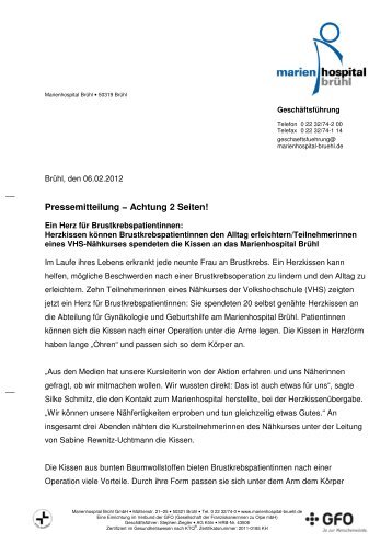 Pressemitteilung â Achtung 2 Seiten!