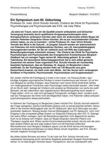 Ein Symposium zum 60. Geburtstag