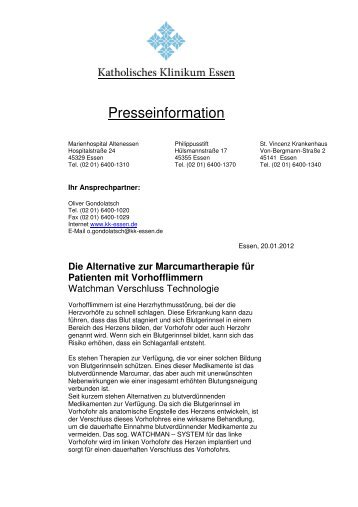 Die Alternative zur Marcumartherapie fÃ¼r Patienten mit Vorhofflimmern