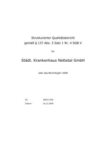 QualitÃ¤tsbericht 2008 - Krankenhaus Nettetal