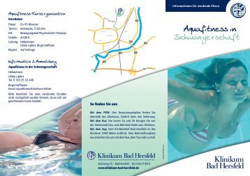 "Aquafitness" in der Schwangerschaft - Klinikum Bad Hersfeld GmbH