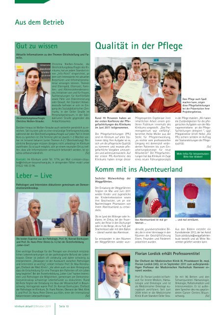 Ausgabe Nr. 27 / Oktober 2011 - StÃ¤dtisches Klinikum Braunschweig
