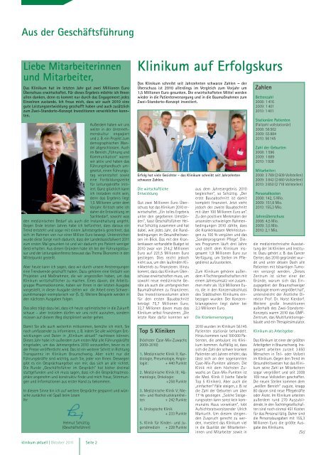 Ausgabe Nr. 27 / Oktober 2011 - StÃ¤dtisches Klinikum Braunschweig