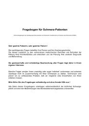 Fragebogen für Schmerz-Patienten - Klinikum Delmenhorst