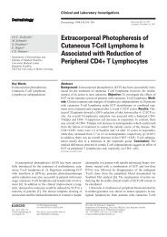 Extracorporeal Photopheresis of Cutaneous T-Cell Lymphoma Is ...